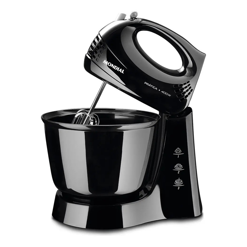 Batedeira Prática Mondial Preto 400w B-44-b 220v Preto 220v
