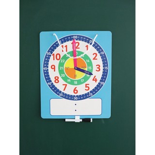 Relógio magnético pendurado modelo crianças tempo regravável iluminação placa cognitiva inglês educação precoce sala de 