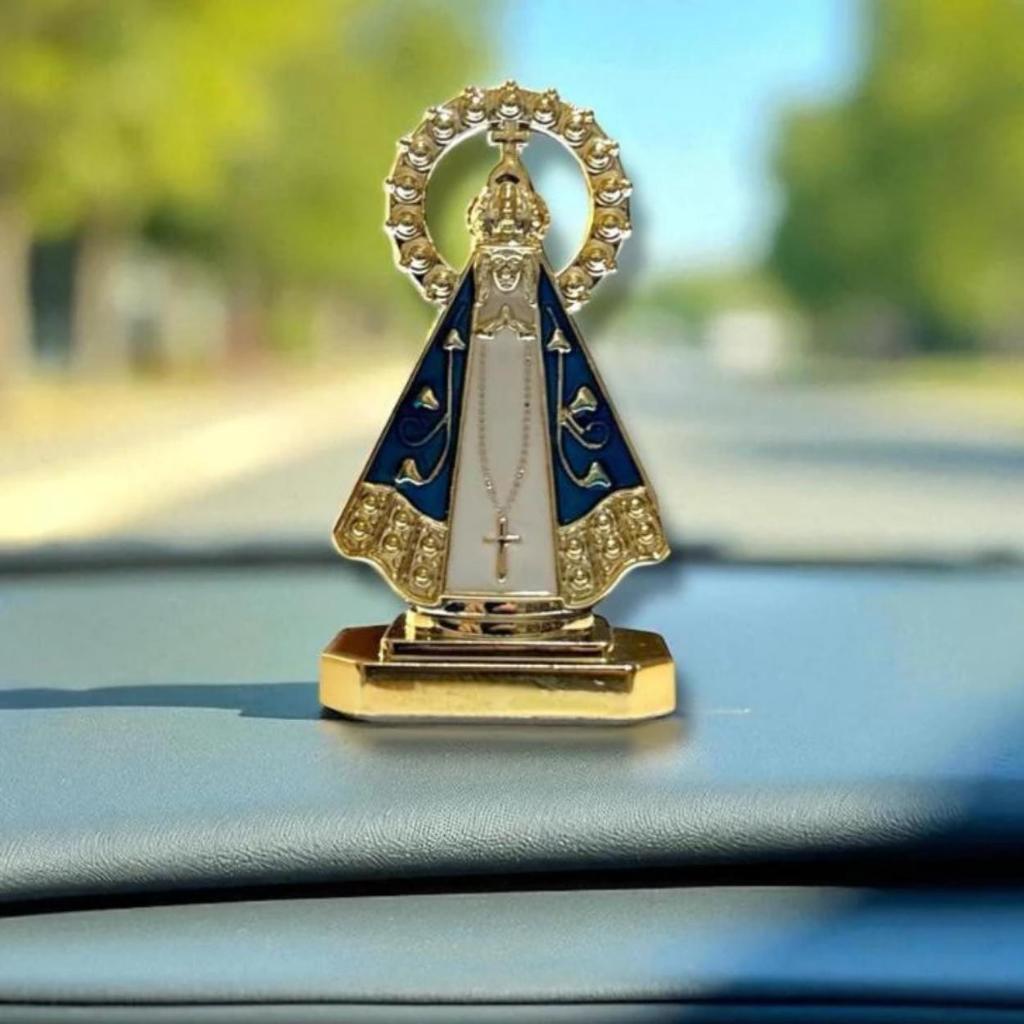 Santinha de Carro Imagem Nossa Senhora Aparecida com Coroa Dourada para Carro