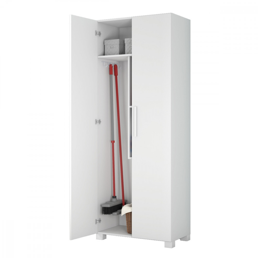 Armário Multiuso Notável NT4015 Lavanderia 2 Portas Branco Brilho New