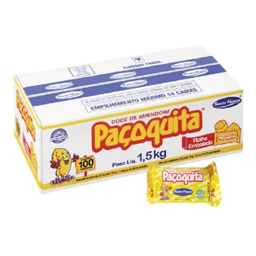 Paçoquita Rolha Embalada Caixa De 1,5 Kg Com 100 Unidades De 15g