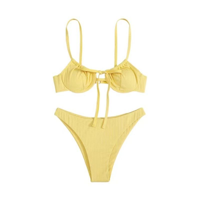 Biquíni Maiô AliExpress Amazon biquíni Cor Sólida Maiô Europeu Americano Sexy Split Maiô
