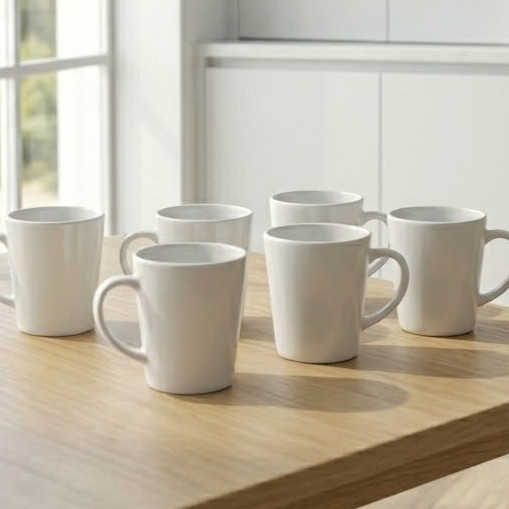 Kit Caneca de Porcelana Branca 300 ML de Porcelana Branca Sublimação em forno Lettering Personalizada faça orçamento