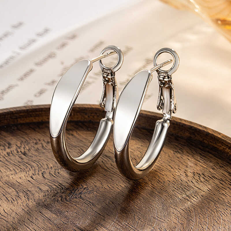 Brincos de argola franceses com agulha de prata 925, novo estilo, brincos de nicho da moda, Design de moda, brincos de a