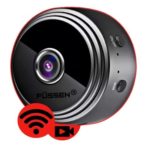 Mini Câmera Espiã Fussen A9 Wi-fi Full Hd 1080p Visão Noturna E Movimento Preto