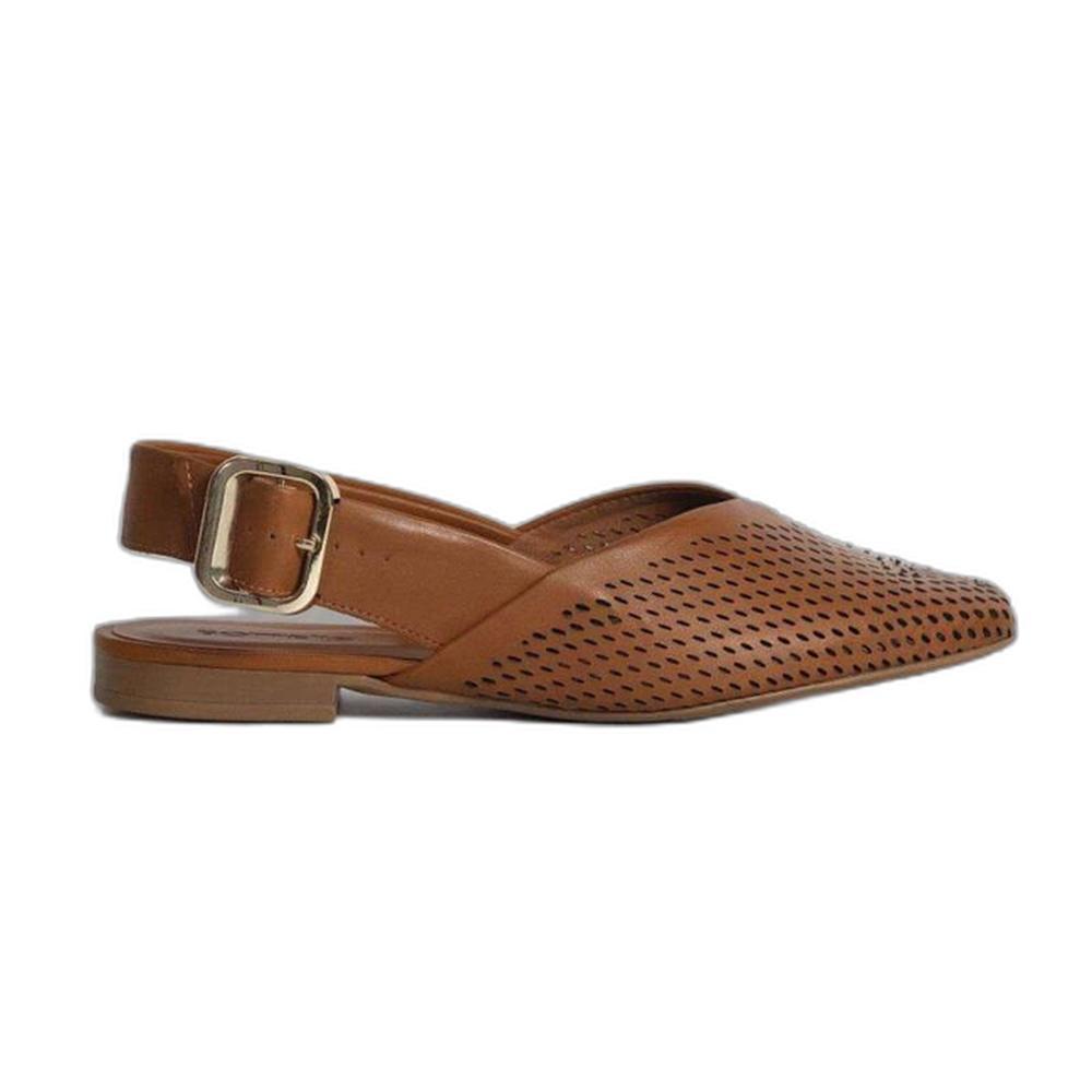 Sapatilha Bottero Slingback Couro Feminina - Marrom