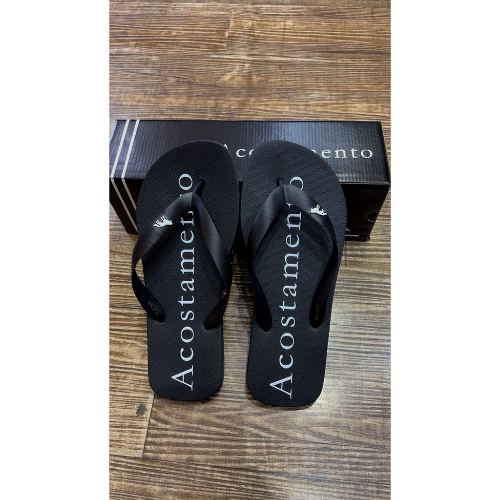 Chinelo Masculino Acostamento Logo Escrito - Preto