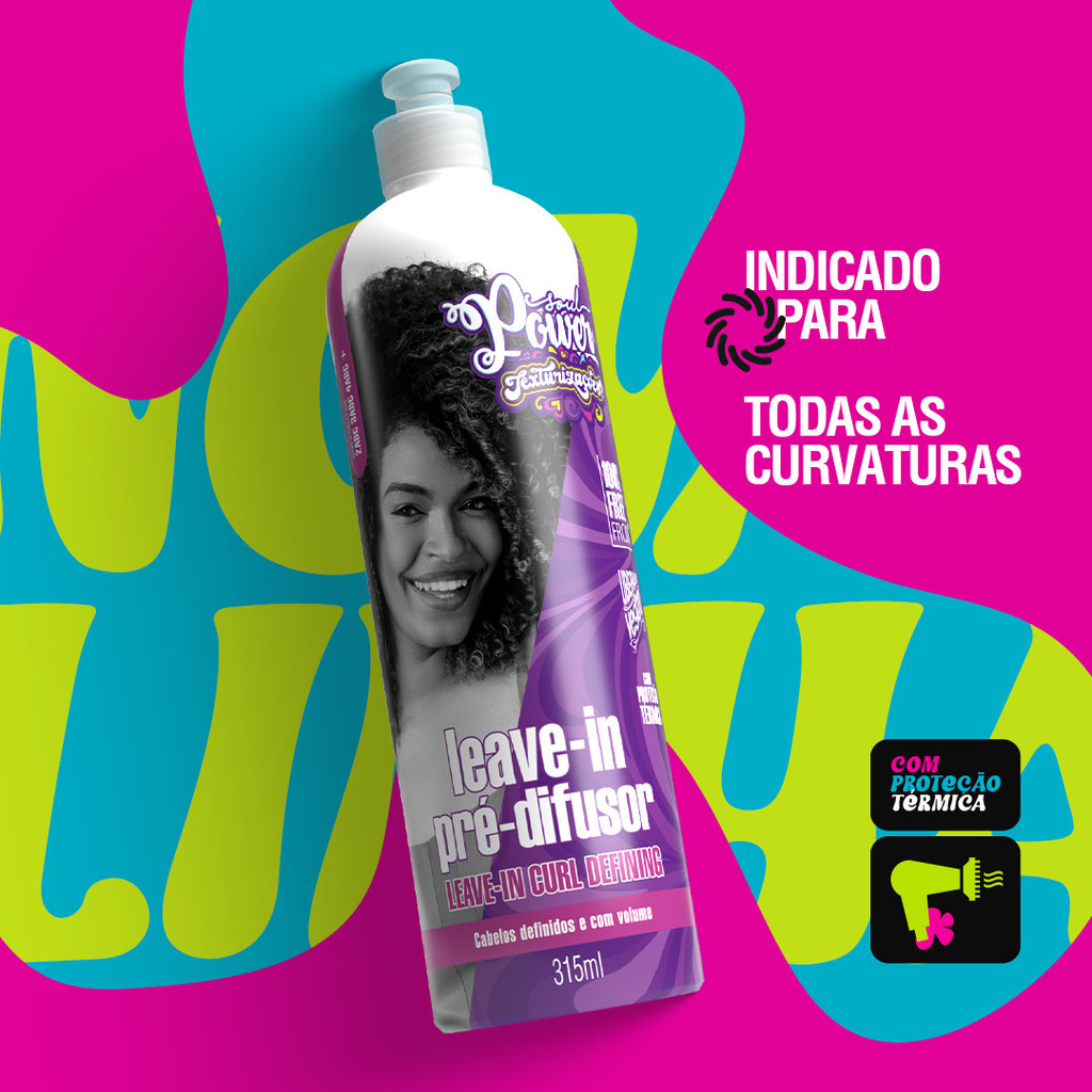 Leave In Pré Difusor Texturizações Soul Power - Proteção Térmica, Definição e Volume - 315ml · foto 2