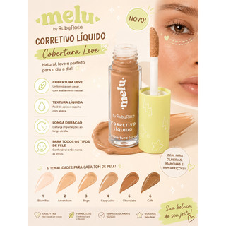 Corretivo Líquido Melu by Ruby Rose HB-8104 Cobertura Leve Natural