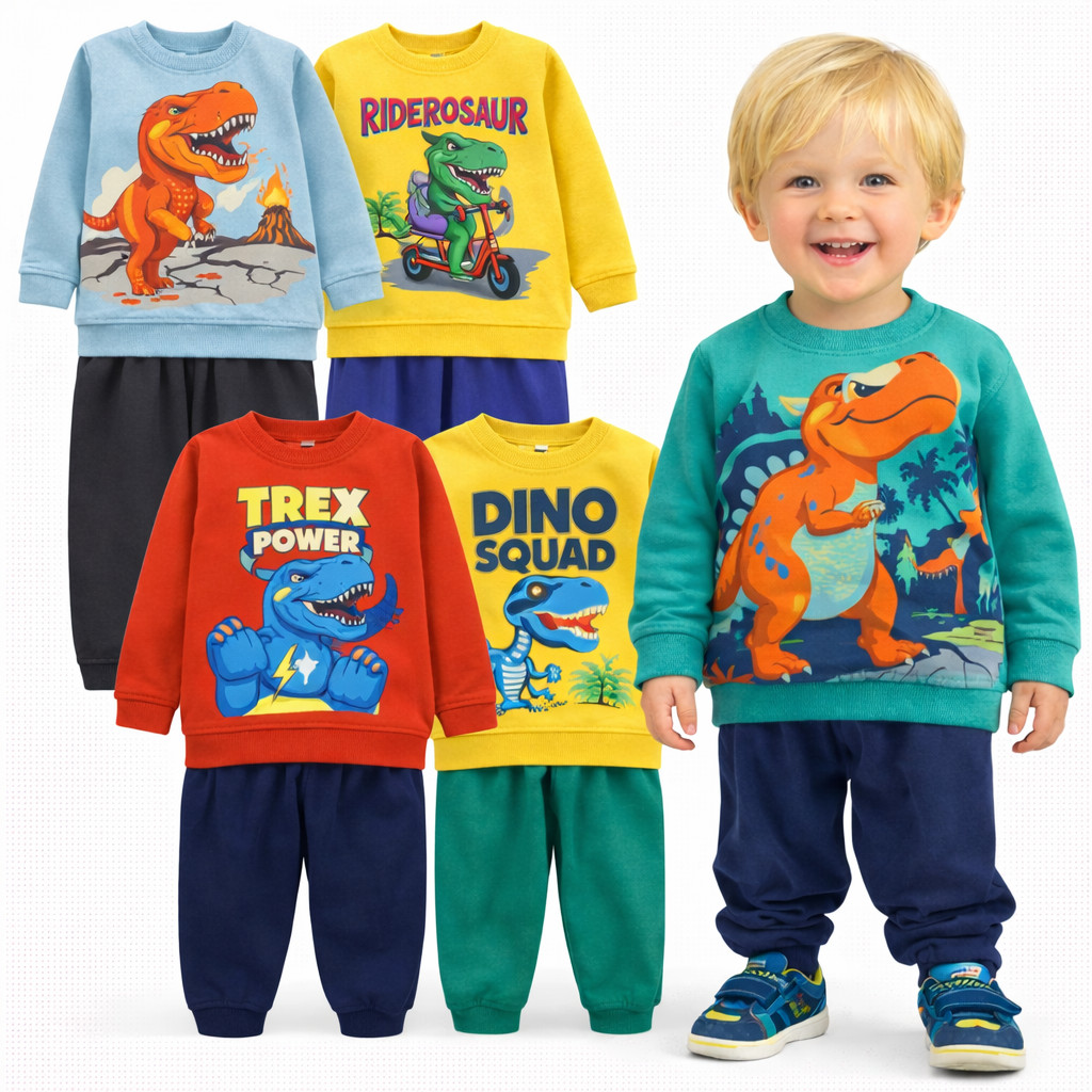 Kit Sortido 2 ou 6 Peças de Moletom Infantil INVERNO Menino Conjuntos Moletom Bebê Infantil Masculino Inverno