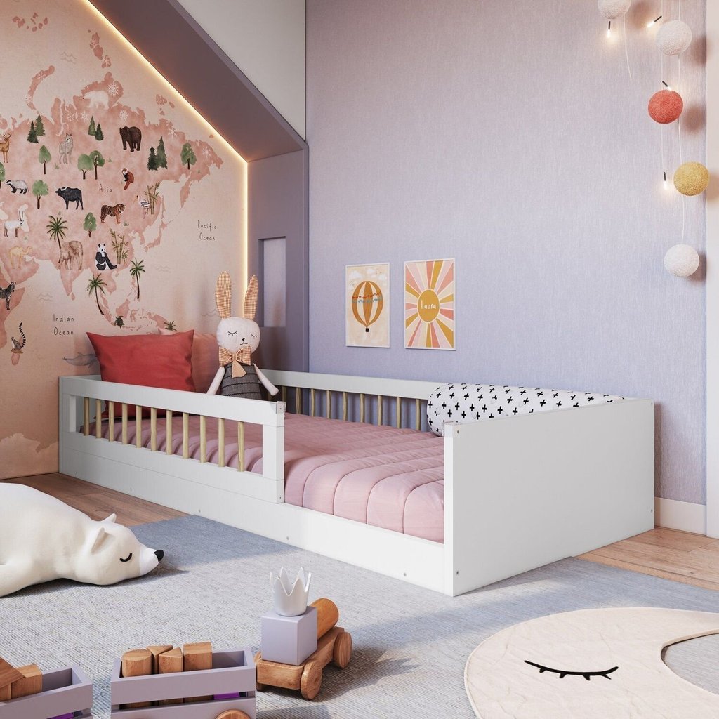 Cama Montessoriana de Solteiro Linha Affetto Branco Branco
