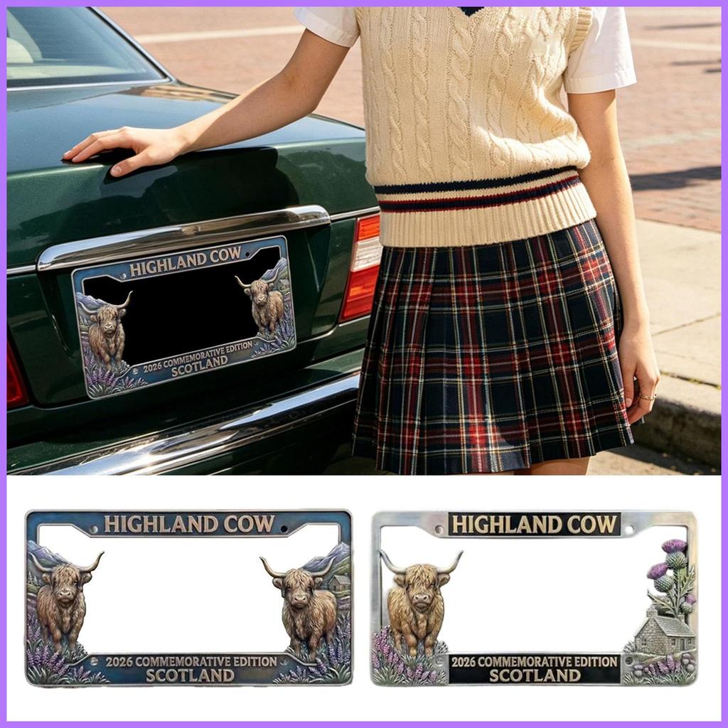 Placa De Licença Dianteira Gado Temático Metal Capa Decorativa Etiquetas De Carro Para Frente Do Caminhão Automóvel Mulh