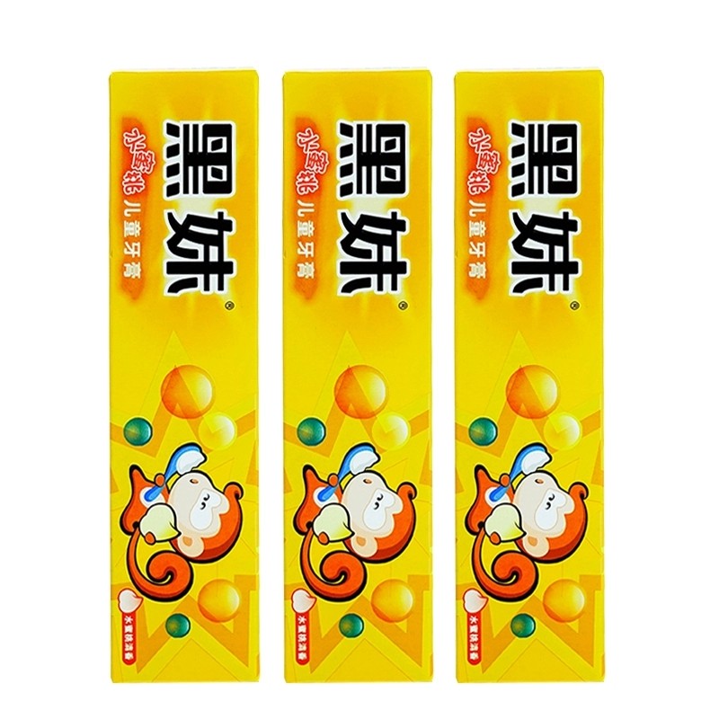 3 palitos pasta de dente preta para meninas pasta de dente infantil 42g fragrância de pêssego hálito fresco dentes limpo