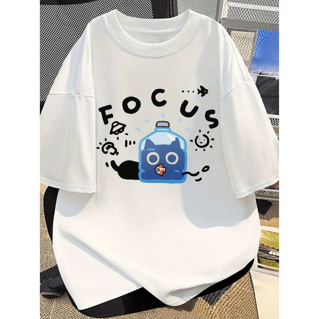 Camiseta Streetwear Algodão Camisa Estampada Manga Curta Estilosa Lançamento