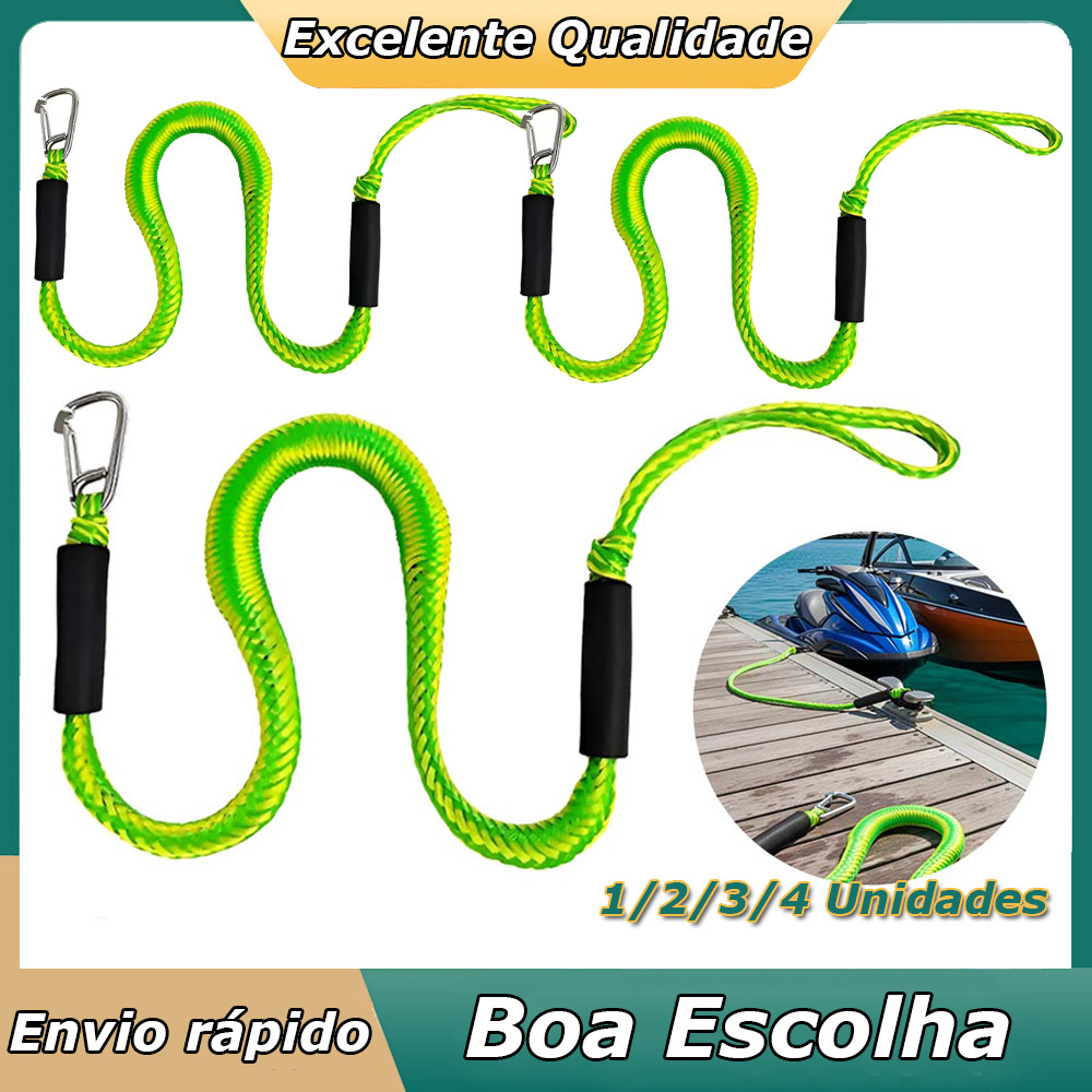 Verde Linha de doca elástica linha de doca de jet ski linhas de ancoragem elástica para barcos corda de choque 1-4pçs