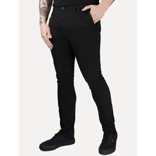 Calça Sergio K Masculina Chino Sarja Elastano Preta em Oferta na Shopee