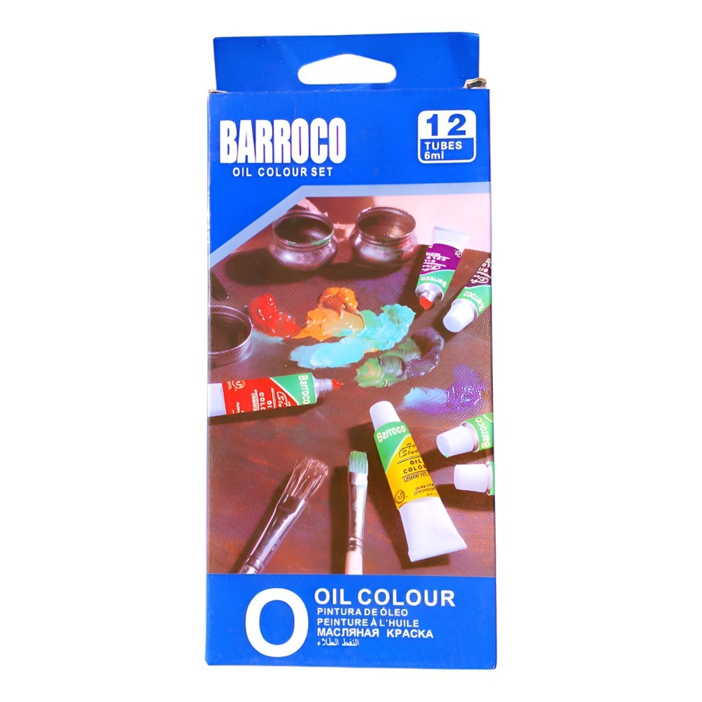 Kit Tinta a Óleo Barroco 12 Cores 6ml Pintura Artística