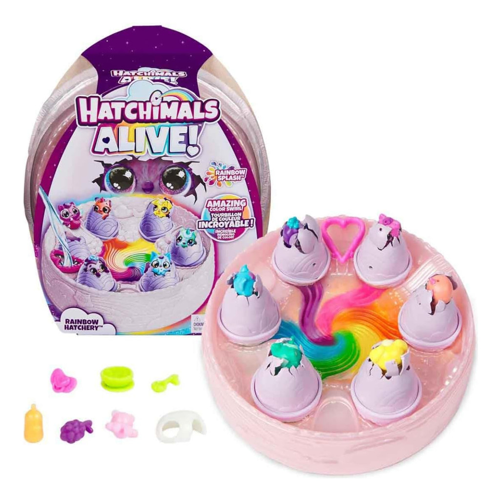 Hatchimals Alive Pack 6 Ovos Surpresa Rainbow Hatchery Sunny