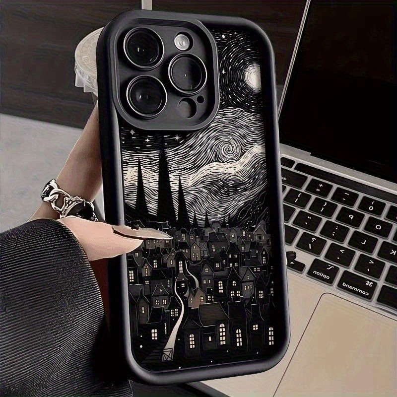 Capinha Capa Anti-impacto Samsung S25 A55 S20 S23 FE S24 A07 A17 A26 A55 A15 A05S Estampa Noite Estrelada Van Gogh Fosco