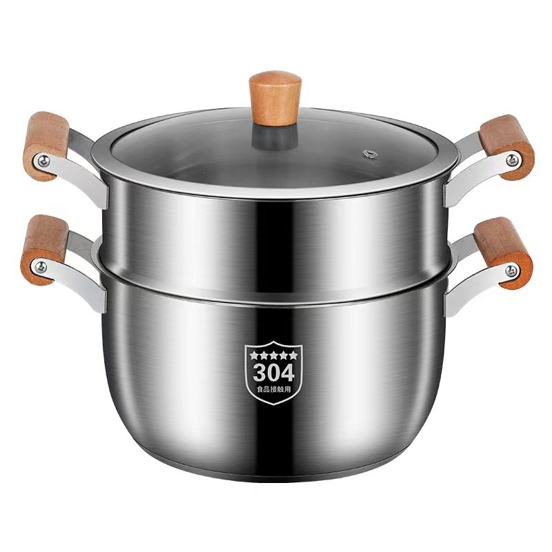 Panela de sopa de aço inoxidável, mingau, sopa, fogão de indução, gás pode ser usado
