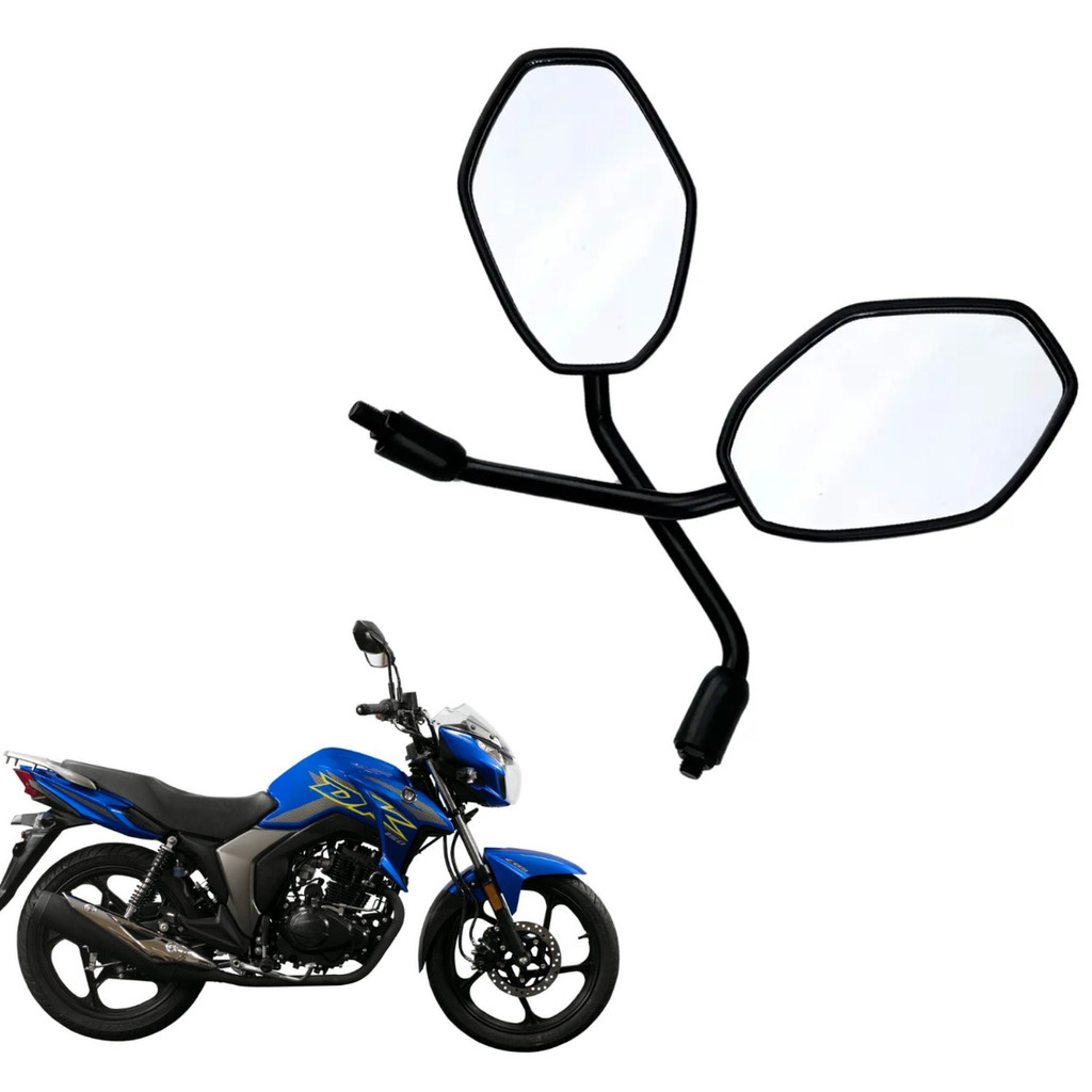 Retrovisor DK 150 Haojue Par Preto Rosca Padrão Resistente