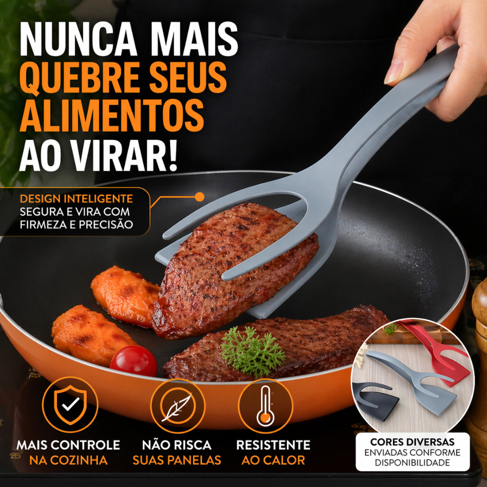 Espatula De Nylon Multiuso Cores Diversas Com Pegador Para Ovos Bife Panqueca Tapioca