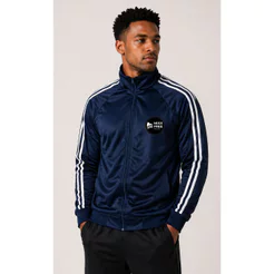 Jaqueta Masculina Gola Alta com Faixas Laterais Moda Street