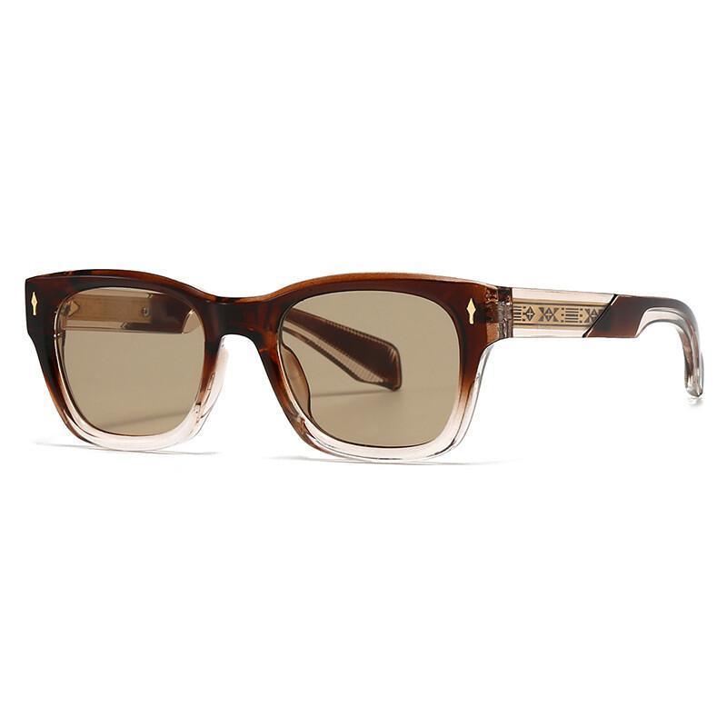 Óculos de sol femininos quadrados retrô com rebites, lentes degradê, proteção UV400*--*-&*&-**-**-&