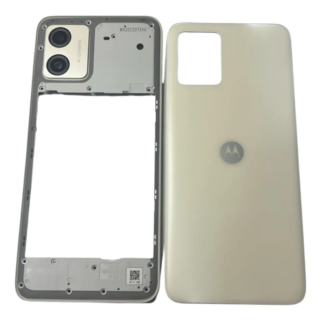 Carcaça Lateral + Tampa Traseira Para Motorola E13 Branco Branco