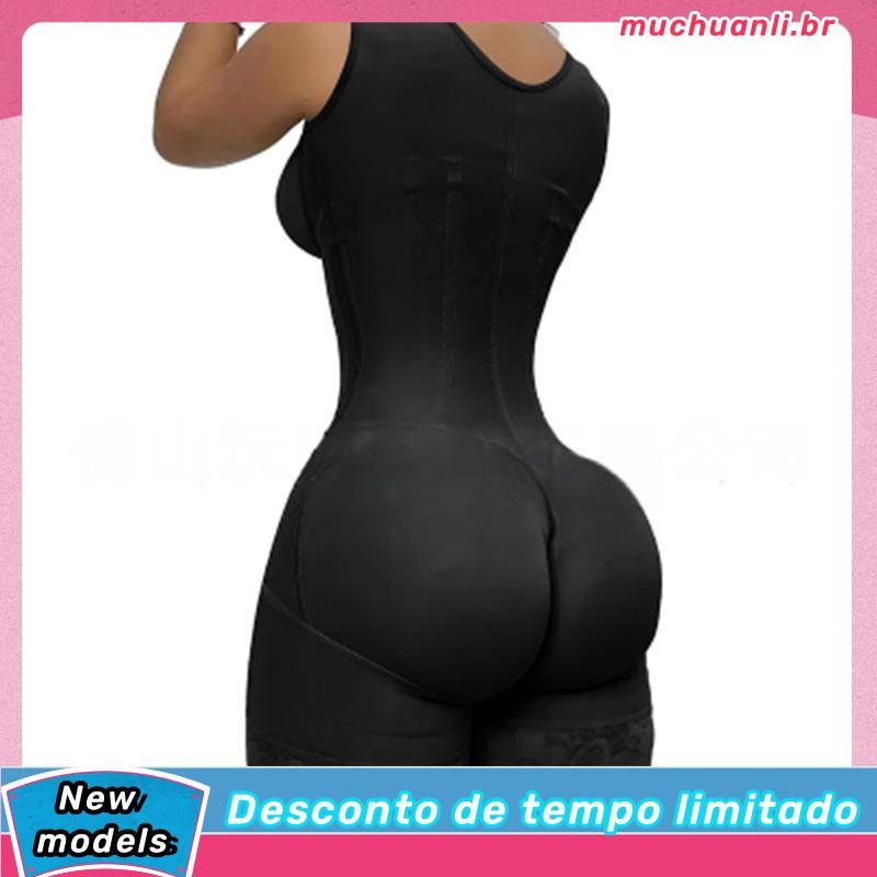 WECHERY Full Shaper Body Alta Compressão Pós-Cirurgia Shapewear Bodysuit Feminino Espartilho
