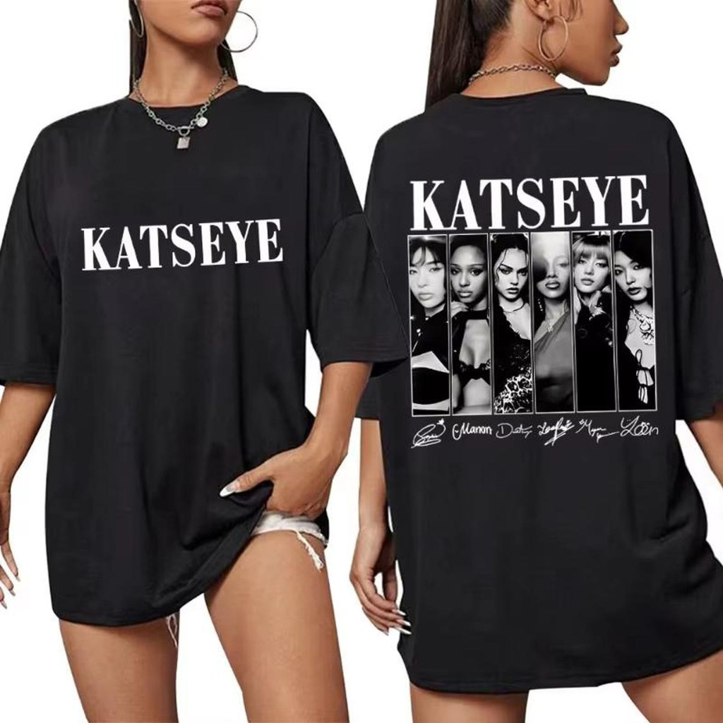 「Mina Hana」Camiseta Unissex 2026 Katseye Banda Estampa Gnarly Gráfico Confortável Divertida Estilosa Casual