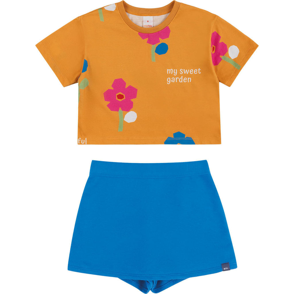 Conjunto Curto Estampado Infantil Menina Marisol