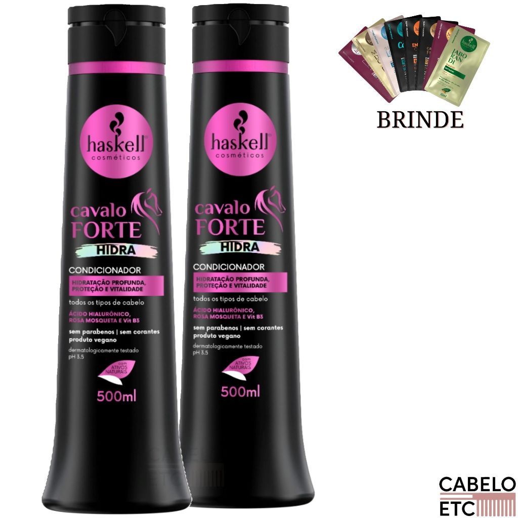 Kit Cavalo Forte Hidra Shampoo + Condicionador - 500ml - Haskell