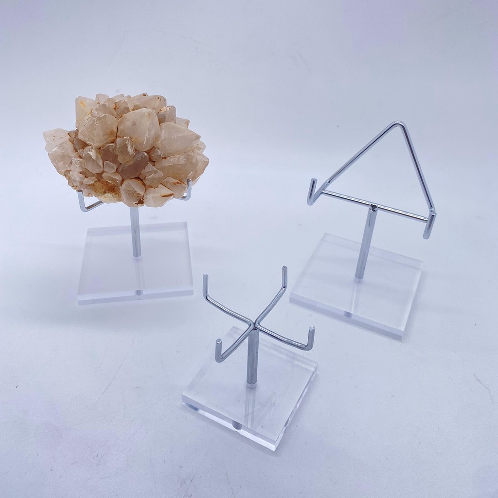 Base acrílica de pedra estranha, etiqueta Mineral de cristal, pedra áspera, produtos digitais para celular, suporte de e