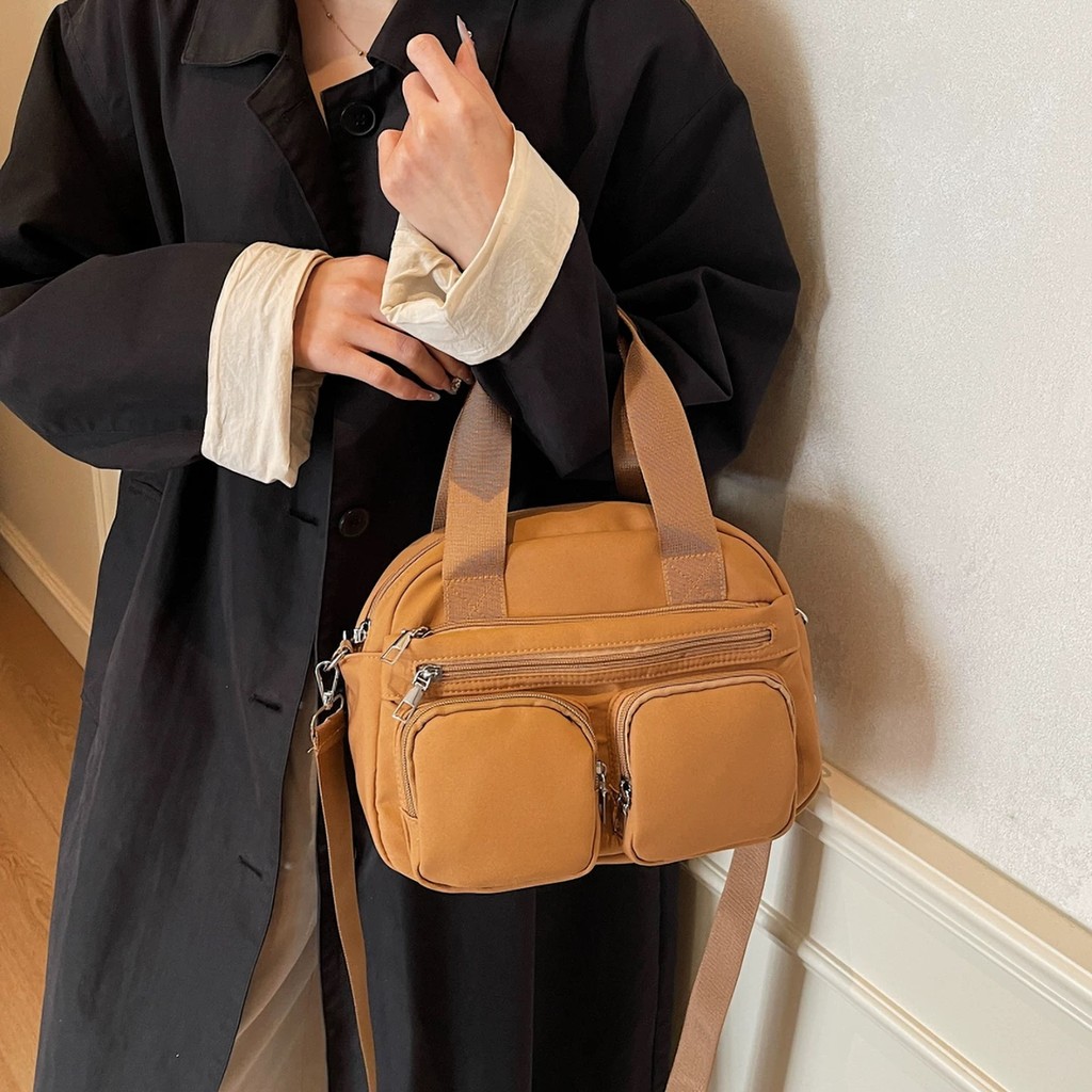 Bolsa Feminina com Vários Bolsos Bolsa de Mão Transversal em Nylon Impermeável Casual Bolsa de Ginástica TM9142 AMY