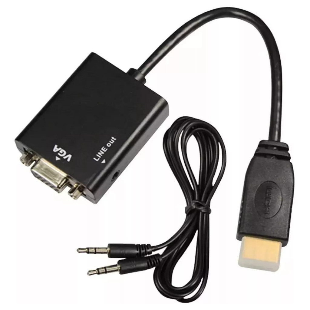 Cabo Conversor Adaptador Hdmi Para Vga Com Saída P2 Áudio — imagem 2 de 2