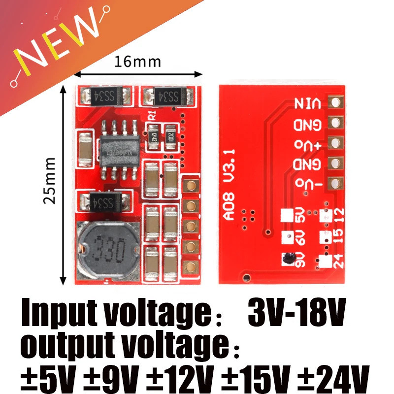 Módulo De Fonte De Alimentação DC Boost Conversor Booster Step Up Placa De Circuito ± 5V 9V 12V 15V 24V Entrada De Maior