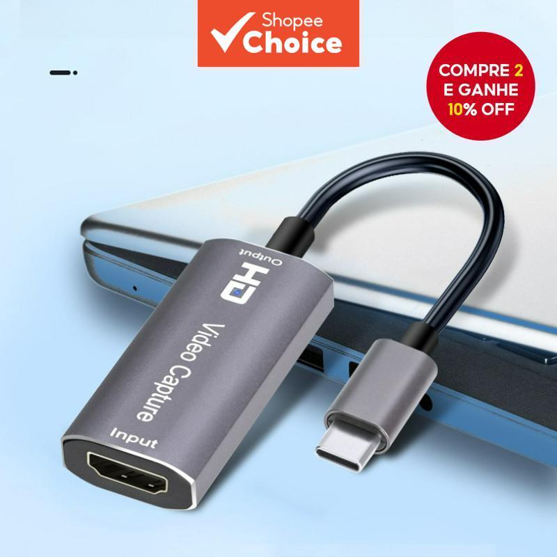 Placa De Captura De Vídeo 4K HDMI Para USB-C 1080P Game Grabber Switch PS5 Xbox Live Broadcast Pro