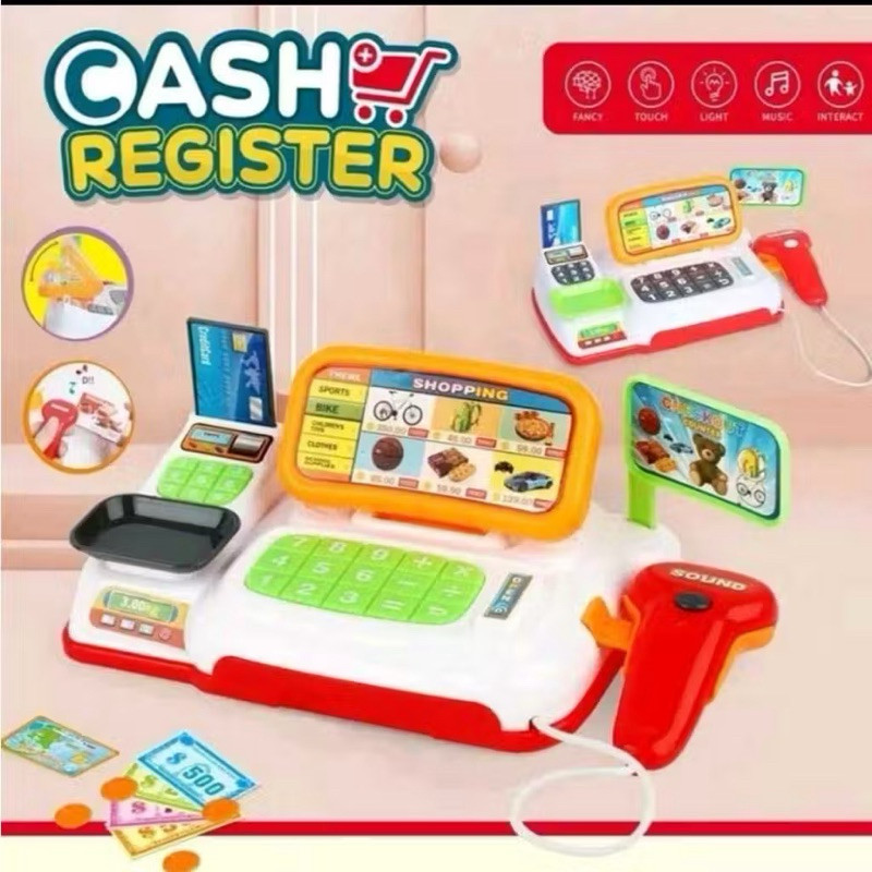 Caixa Registradora Brinquedo Infantil Mercadinho Scanner Luz E Som Maquina Registradora Pequena