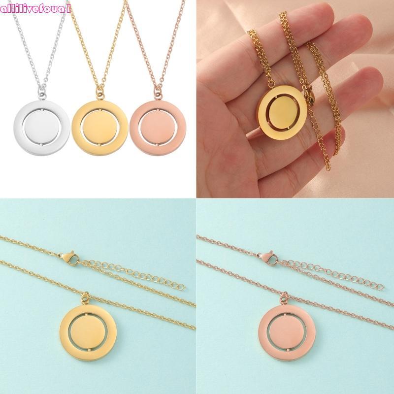 allilivefoua1 Colar De Aço Inoxidável Redondo Charme Clavícula Corrente Circular Em Forma De Pescoço Unissex Jóias Decor