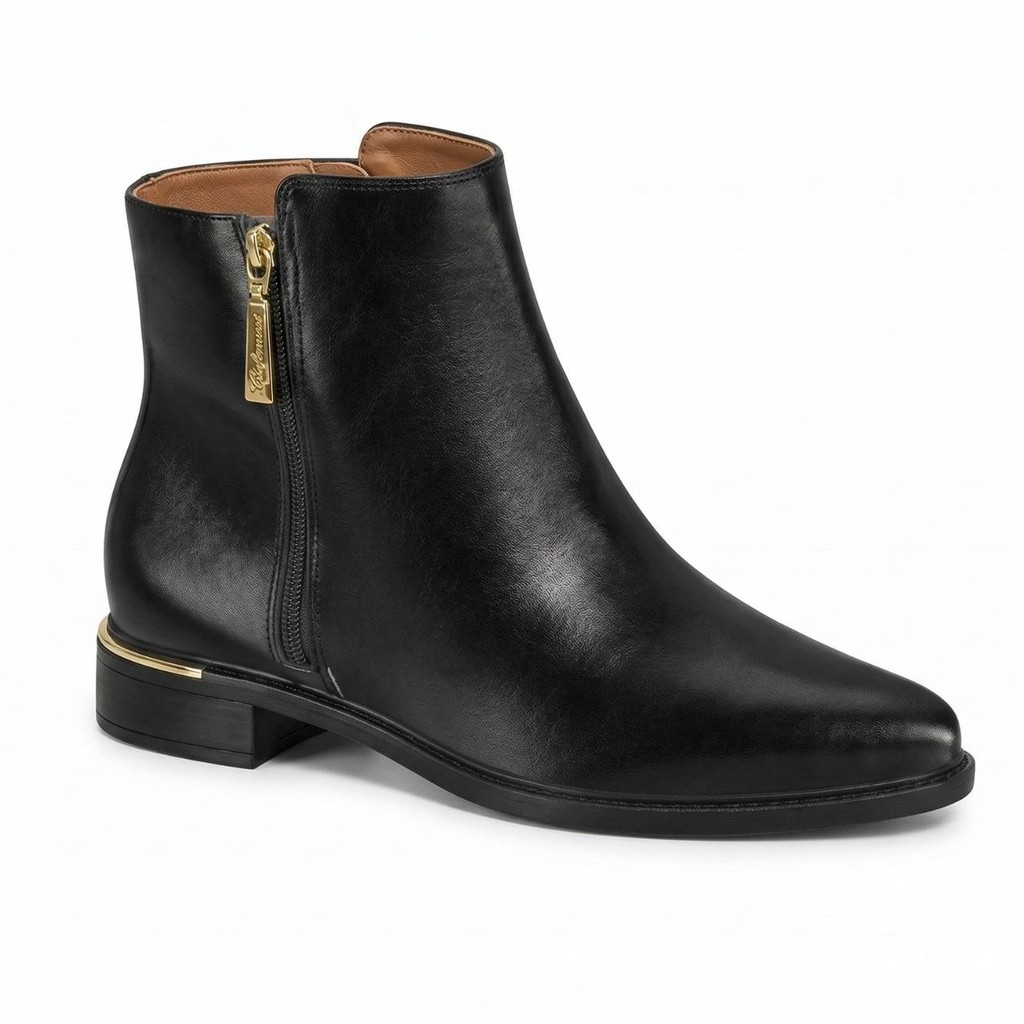 Bota Feminina Vizzano Napa Genebra Cano Baixo Detalhe Dourado · foto 2
