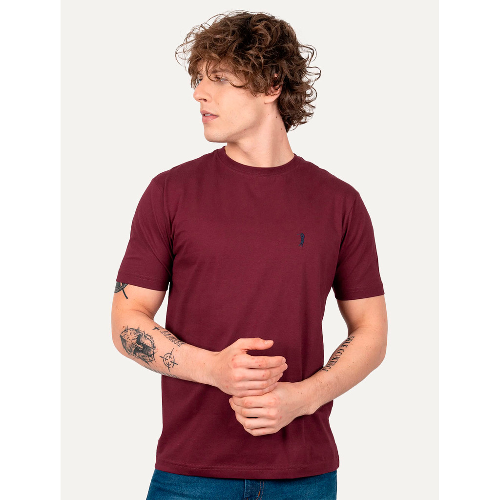 Camiseta Aleatory Masculina Navy Icon Original Bordô