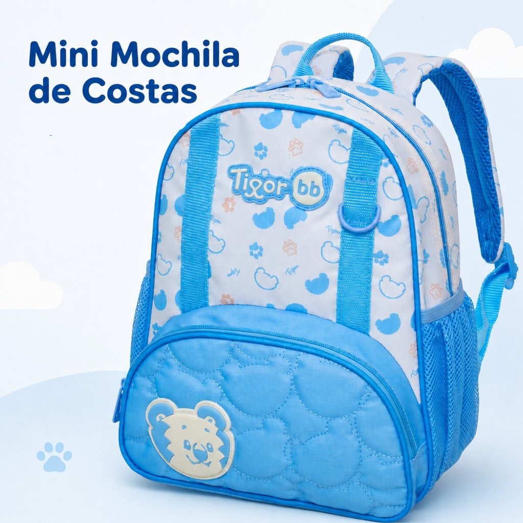 Mini Mochila de Costas Infantil Tigor T. Tigre Glow Azul