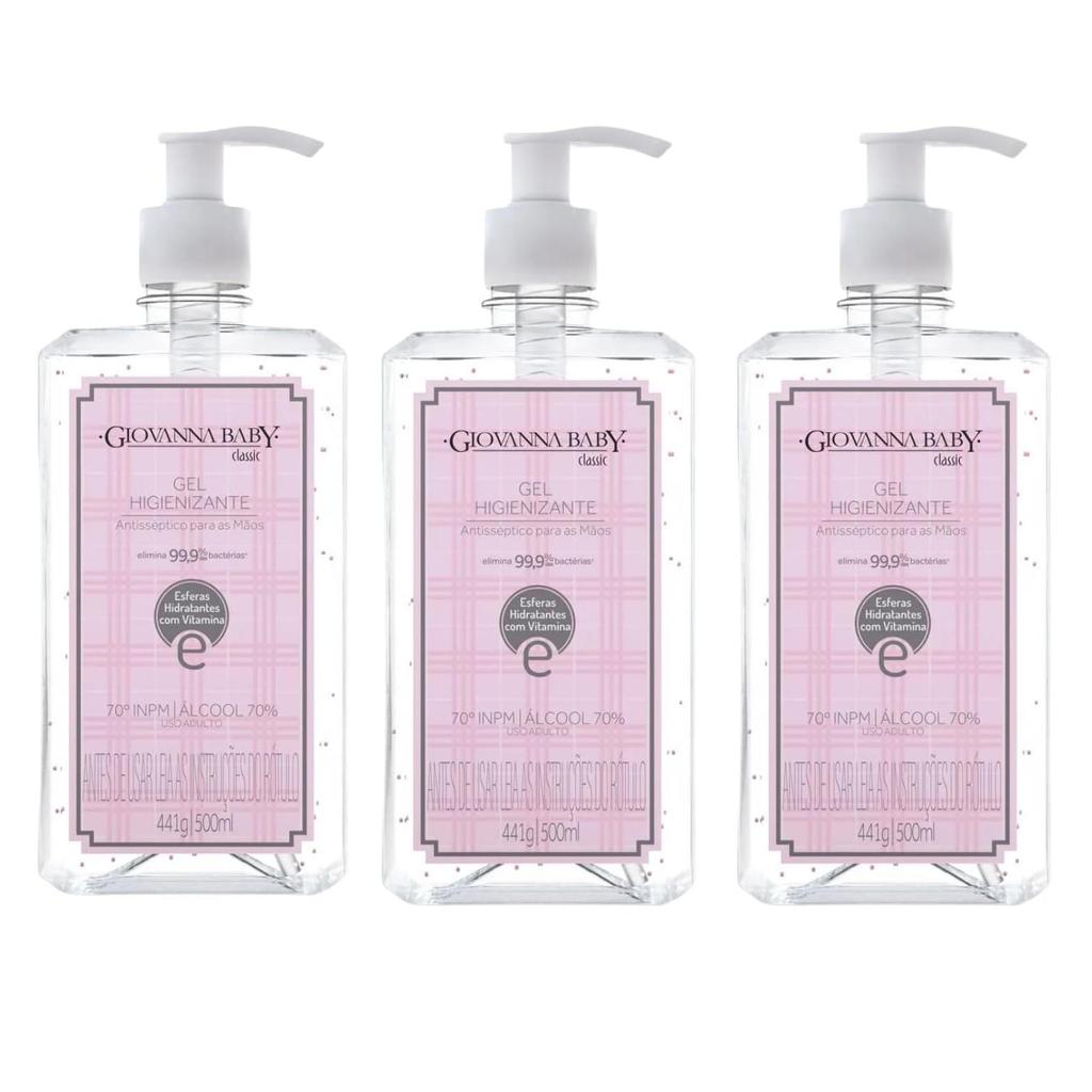 Kit 3 Gel Higienizante Hidratante Classic | Giovanna Baby