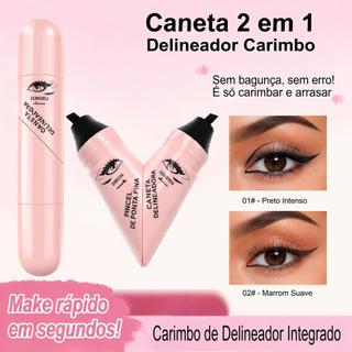 Toque Special Caneta Delineadora 2 em 1 Com Carimbo Gatinho - À Prova D'água, Secagem Rápida e Longa Duração
