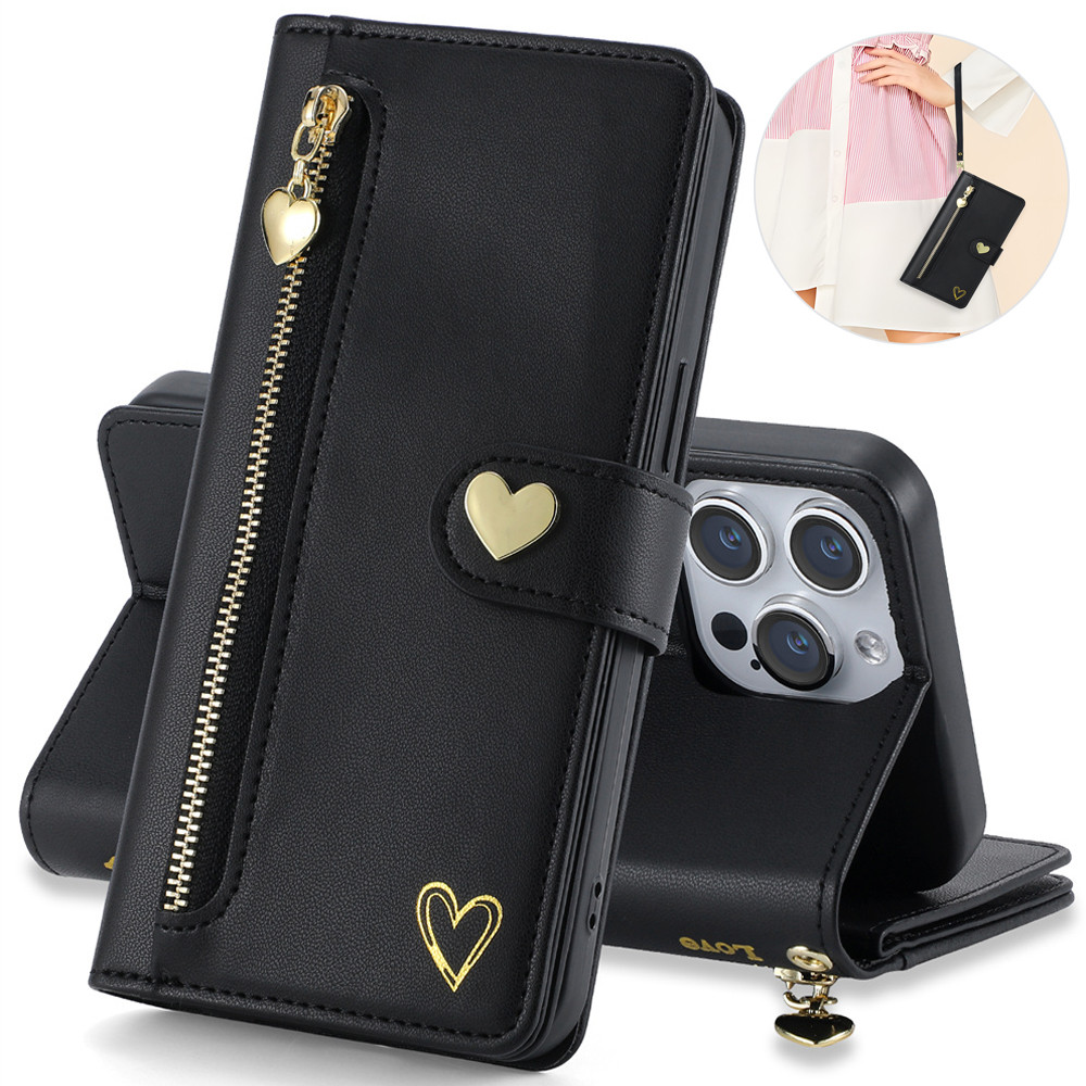 Capa De Couro Carteira Com Zíper Para Motorola Moto G86 G06 G15 G54 Power G56 G6