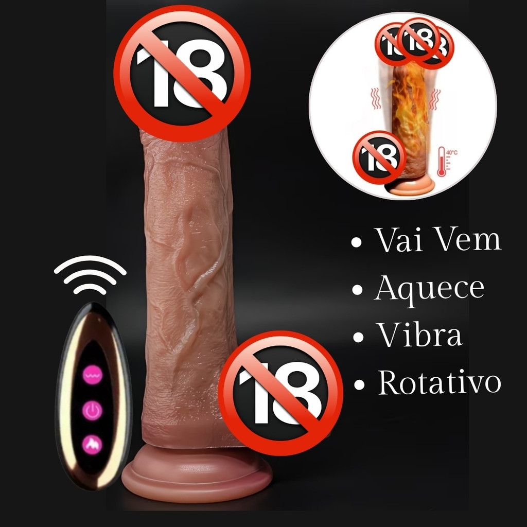 Pênis Realístico 22x3,8 Cm Vibrador Silicone Dildo Vai e Vem Consolo Grosso Masturbador Sexshop