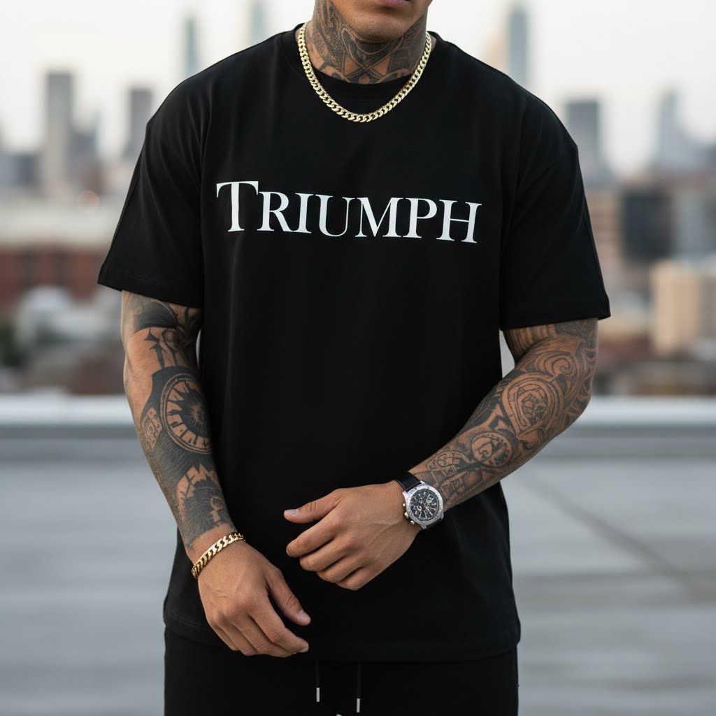 Camiseta Básica Casual Masculina Estampada Triunfo Estiloso Premium Academia Treino Presente