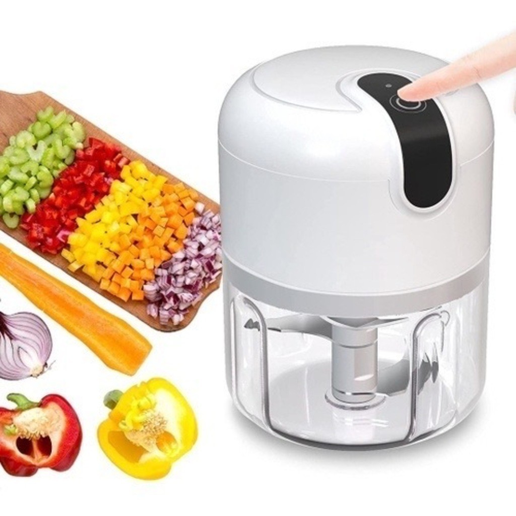 🔪 Mini Processador Elétrico Portátil 3 Lâminas Inox — Pique e Triture em 10s!⚡✨