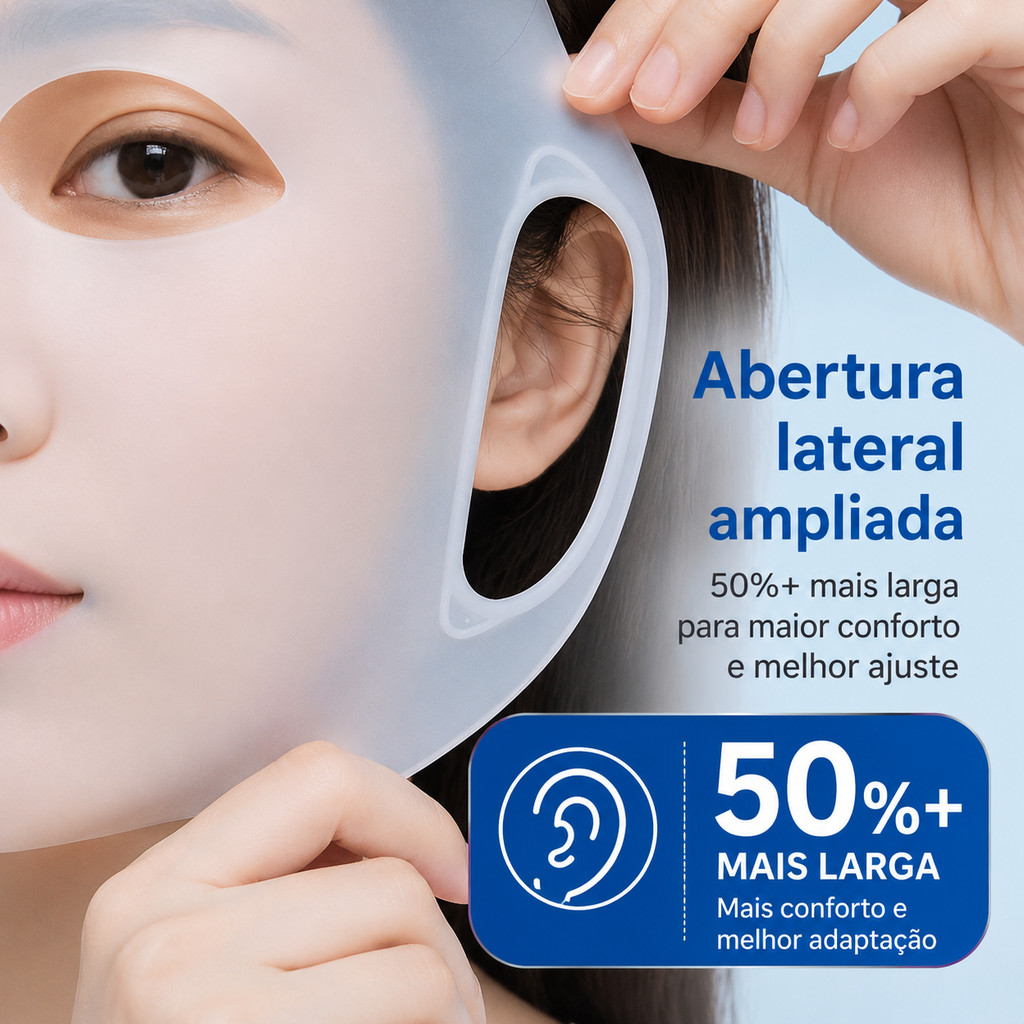 Máscara Facial de Silicone Reutilizável Hidratante Anti Rugas Skin Care Ajustável para Todos os Rostos